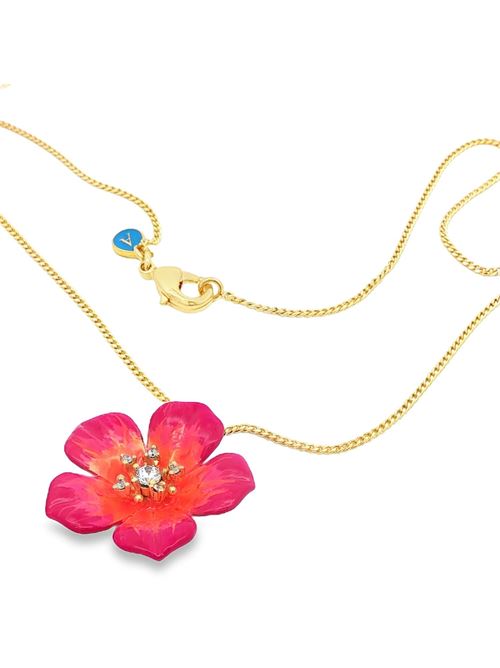 Plumeria gold crystal fucsia&orange necklace GOCCIAZZURRA JEWELS | CLPLUMERIAOROARANCIO